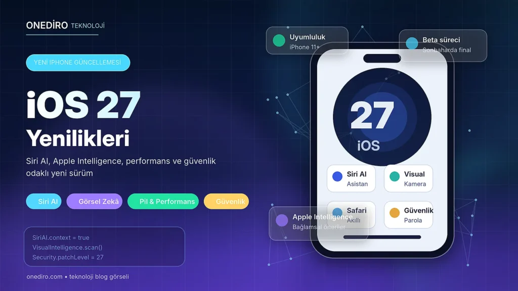 iOS 27 Çıktı mı? Yeni Özellikler, Siri AI ve Desteklenen iPhone Modelleri ios 27 çıktı, özellikler ve desteklenen modeller