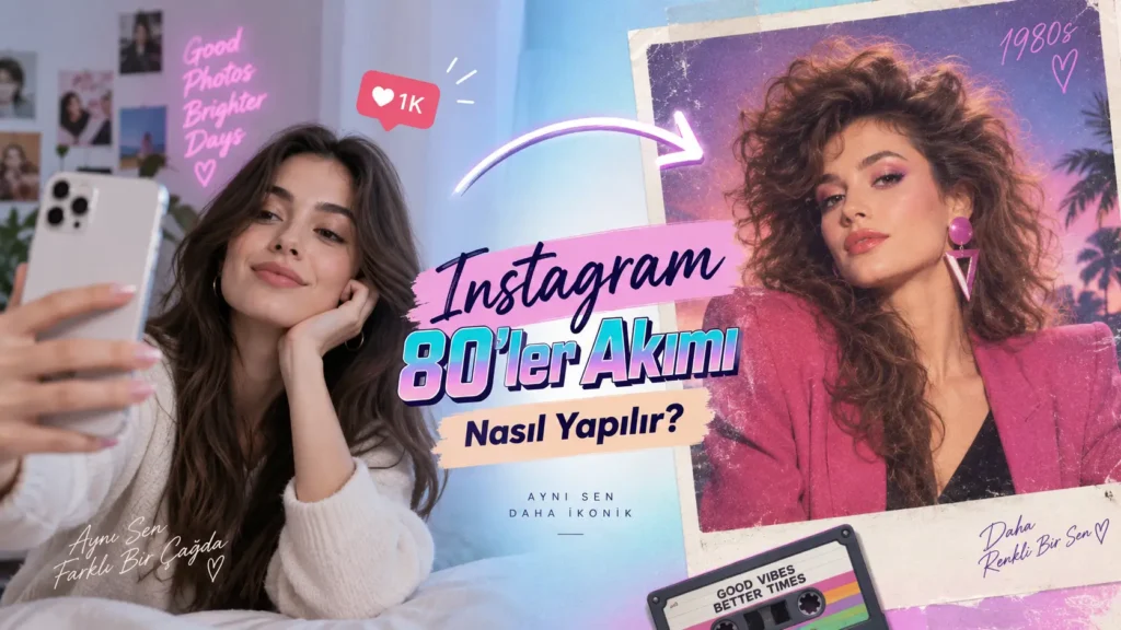 Instagram 80’ler Akımı Nasıl Yapılır? Yapay Zekâyla 80’ler Fotoğrafı instagram 80ler akımı nasıl yapılır?